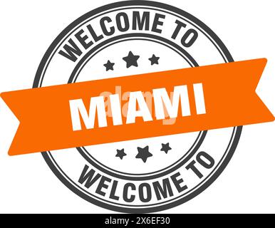 Bienvenue à Miami Stamp. Miami signe rond isolé sur fond blanc Illustration de Vecteur