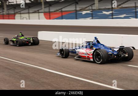 Indianapolis, États-Unis. 14 mai 2024. Santino Ferucci (14) vu lors de la première journée d'essais pour l'Indy 500 à Indianapolis Motor Speedway. (Photo de Jeremy Hogan/SOPA images/Sipa USA) crédit : Sipa USA/Alamy Live News Banque D'Images