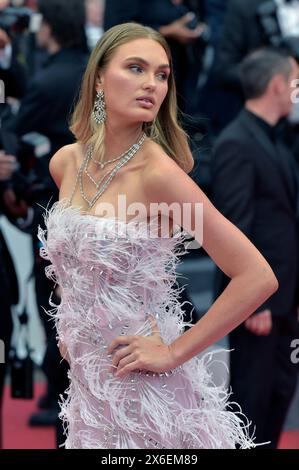 Cannes, France. 14 mai 2024. Romee Strijd assiste à la projection du deuxième acte et à la cérémonie d'ouverture sur le tapis rouge du 77e Festival de Cannes au Palais des Festivals le 14 mai 2024 à Cannes, France. Photo de Rocco Spaziani/UPI crédit : UPI/Alamy Live News Banque D'Images