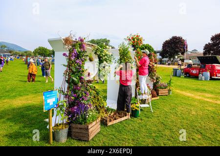 Installation de RHS Letters par Flowers from the Farm au RHS Malvern Spring Festival au Three Counties Showground, Malvern Banque D'Images