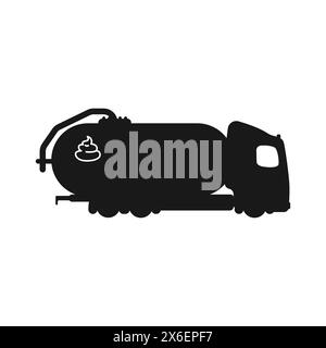 Logo de transport de marchandises. Pompage des fosses avec un égout. Icône transport. Voiture noire, vecteur de camion. Illustration vectorielle. Illustration de Vecteur