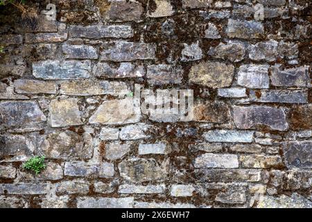 mur extérieur en briques vieilles et rustiques Banque D'Images