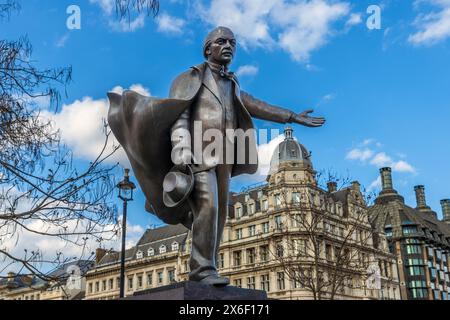 Statue du premier ministre britannique David Lloyd George, Parliament Square, Londres, lundi 29 avril 2024. photo : David Rowland / One-Image.com Banque D'Images