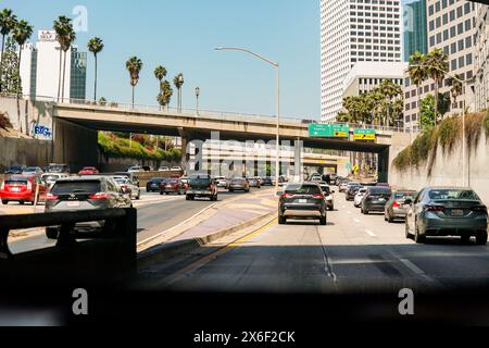 Vue sur l'autoroute du centre-ville de Los Angeles Banque D'Images