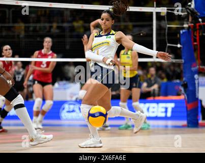 Nyeme, du Brésil, lors du match de la Fédération internationale de volleyball (FIVB) Ligue des Nations de volleyball féminin de la poule 2 entre le Brésil et le Canada Banque D'Images