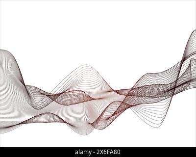 onde de ligne abstraite noire avec fond blanc. elément de conception de lignes mobiles. Lignes d'onde fluviales dégradé noir rouge moderne. Technologie futuriste conce Illustration de Vecteur