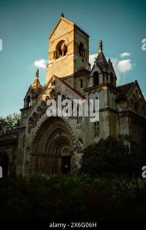 Façade de la chapelle Jaki au château Vajdahunyad Budapest Banque D'Images