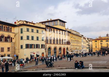 Florence, Italie - 31 décembre 2023 : place de Florence en face du Palais Pitti Banque D'Images