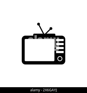TV, icône de vecteur plat de télévision. Symbole solide simple isolé sur fond blanc. TV, modèle de conception de panneau de télévision pour élément d'interface utilisateur Web et mobile Illustration de Vecteur