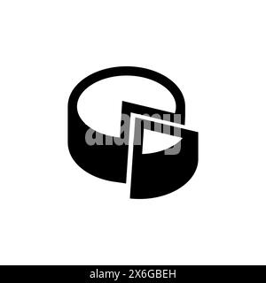 Graphique circulaire, icône vectorielle plate graphique marketing. Symbole solide simple isolé sur fond blanc. Graphique circulaire, modèle de conception d'affiche graphique marketing pour le Web Illustration de Vecteur