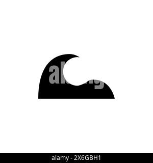 Avertissement tsunami, icône vectorielle plate Big Waves. Symbole solide simple isolé sur fond blanc. Avertissement de tsunami, modèle de conception de signe de Big Waves pour le web Illustration de Vecteur