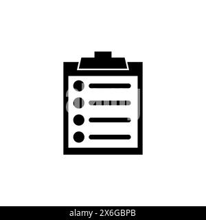 Docs Dental Checklist, icône vectorielle plate du rapport de diagnostic des dents. Symbole solide simple isolé sur fond blanc. Affiche de rapport de liste de contrôle dentaire Illustration de Vecteur