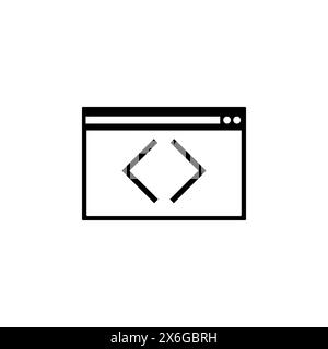 Web Programming, application Editing Digital Code icône vectorielle plate. Symbole solide simple isolé sur fond blanc. Programmation Web, desig. Signe code Illustration de Vecteur