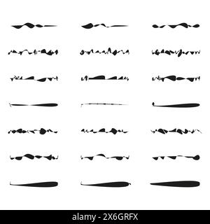 Jeu de séparateurs décoratifs. Lignes ornementales vectorielles. Motifs dessinés à la main. Illustration de Vecteur