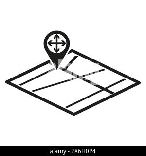 Icône d'emplacement sur la carte. Symbole de navigation vectorielle. Vecteur de point de destination. Design silhouette noir. Illustration de Vecteur