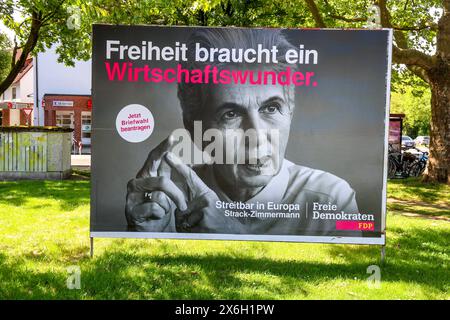 Wahlkampf - Europawahl 2024 Wahlplakat der FDP, es ist nicht egal. Es ist Europa. Marie-Agnes Strack-Zimmermann. Münster, Nordrhein-Westfalen, DEU, Deutschland, 15.05.2024 *** campagne électorale élections européennes 2024 affiche électorale du FDP, It doesnt Matter It Europe Marie Agnes Strack Zimmermann Münster, Rhénanie du Nord-Westphalie, DEU, Allemagne, 15 05 2024 Banque D'Images