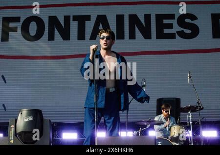 Grian Chatten de Fontaines D.C. en concert au Release Athens Festival à Plateia Nerou / Grèce, juin 2019 Banque D'Images