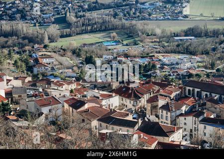 Petits villages de la région Auvergne, France Banque D'Images