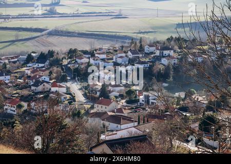Petits villages de la région Auvergne, France Banque D'Images