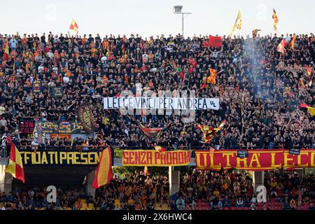 Lecce, Italie. 13 mai 2024. Supporters de l'US Lecce lors de l'US Lecce vs Udinese Calcio, match de football italien Serie A à Lecce, Italie, 13 mai 2024 crédit : Agence photo indépendante/Alamy Live News Banque D'Images