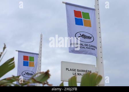 Cannes, France. 15 mai 2024. © Pierre Teyssot/MAXPPP ; 'Festival International du film de Cannes' 77ème édition du Festival de Cannes à Cannes, dans le sud de la France, le 15 mai 2024. Microsoft sponsorise le Festival © Pierre Teyssot/Maxppp le 77e festival international du film de Cannes se déroule du 14 au 25 mai 2024 crédit : MAXPPP/Alamy Live News Banque D'Images