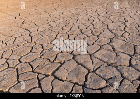 Fissures volcaniques dans l'argile sur le sol. Azerbaïdjan. Banque D'Images