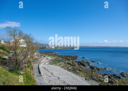 Plage à Port St Mary, Île de Man, Angleterre, Royaume-Uni Banque D'Images