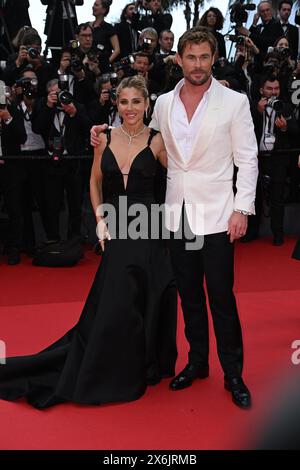 Elsa Pataky et Chris Hemsworth assistent au tapis rouge 'Furiosa : a Mad Max Saga' lors du 77ème Festival de Cannes, France. Date de la photo : mercredi 15 mai 2024. Banque D'Images