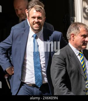 Londres, Royaume-Uni. 15 mai 2024. Visite d'un député conservateur au 10 Downing Street pour une séance d'information électorale Jonathan Gullis MP crédit : Ian Davidson/Alamy Live News Banque D'Images