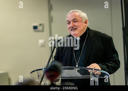 Marseille, FRANCE. 14 mai 2024. Jean-Marc Aveline, Cardinal de Marseille, lance officiellement un appel aux dons pour restaurer la dorure de la statue de notre Dame de la Garde et réaliser les restaurations nécessaires dans la Basilique, estimées à 2 millions 470 mille euros. (Crédit image : © SOPA images via ZUMA Press Wire) USAGE ÉDITORIAL SEULEMENT! Non destiné à UN USAGE commercial ! Banque D'Images