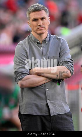 Expert TV DAZN, Tobias Schweinsteiger, frère de Bastian Schweinsteiger, Allianz Arena, Munich, Bavière, Allemagne Banque D'Images