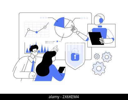 Illustration vectorielle de concept abstrait de formation à la sécurité pilotée par L'IA. Illustration de Vecteur