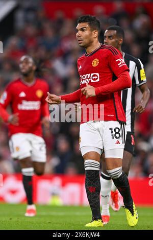 Manchester, Royaume-Uni. 15 mai 2024. Casemiro de Man Utd lors du match de premier League entre Manchester United et Newcastle United à Old Trafford à Manchester, Angleterre (Will Palmer/SPP) crédit : SPP Sport Press photo. /Alamy Live News Banque D'Images