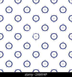Réveil bleu simple. Motif sans couture. Illustration vectorielle. Illustration de Vecteur