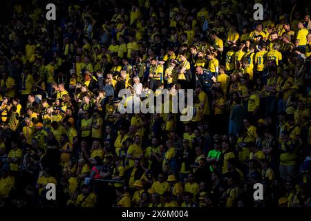 Danemark. 15 mai 2024. Les fans de Broendby IF avant le match de 3F Superliga entre Broendby IF et le FC Nordsjaelland au Broendby Stadium de Broendby, mercredi 15 mai 2024. (Photo : Mads Claus Rasmussen/Ritzau Scanpix) crédit : Ritzau/Alamy Live News Banque D'Images