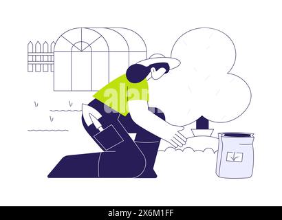 Service de plantation de jardin résumé concept illustration vectorielle. Illustration de Vecteur