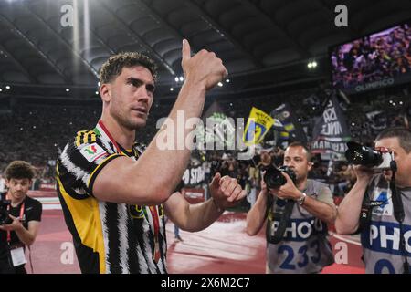 Rome, Italie. 15 mai 2024. Lors de la finale de la Coupe d'Italie de football entre Atalanta et Juventus au Stadio Olimpico le 15 mai 2024 à Rome, Italie. Crédit : Agence photo indépendante/Alamy Live News Banque D'Images