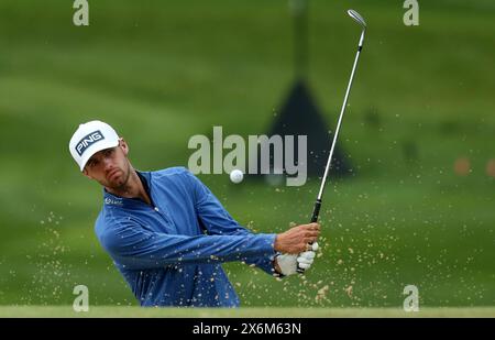 Louisville, États-Unis. 15 mai 2024. Alex Smalley se lance sur le quatorzième green lors de la troisième journée d’essais du Championnat PGA 2024 au Valhalla Golf course, le mercredi 15 mai 2024 à Louisville, Kentucky. Photo de John Sommers II/UPI crédit : UPI/Alamy Live News Banque D'Images