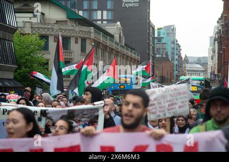 Marche de la liberté pour la Palestine, Manchester, 15-05-24 Banque D'Images