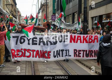 Marche de la liberté pour la Palestine, Manchester, 15-05-24 Banque D'Images