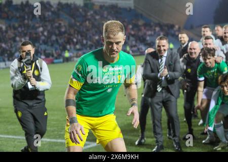 15 mai 2024. Kilmarnock, Royaume-Uni. Le Celtic remporte son 12e titre de premier ministre écossais après avoir battu Kilmarnock par 5 buts à 0. Les marqueurs pour Celtic étaient : A. Idah, 5 minutes. D Maeda, 12 min. J Forrest, 35 minutes et M O'Riley 51 et 71 minutes. La victoire donne 3 points au Celtic et les place au-dessus de leurs rivaux les plus proches, les Rangers qui ne sont pas en mesure de battre les points de ligue du Celtic. La victoire sur le terrain natal de Kilmarnock, Rugby Park, a permis au Celtic d'avoir une célébration à la fin du match, avec des célébrations spéciales pour Joe Hart, le gardien de but du Celtic qui prend sa retraite à la fin de la saison. Banque D'Images