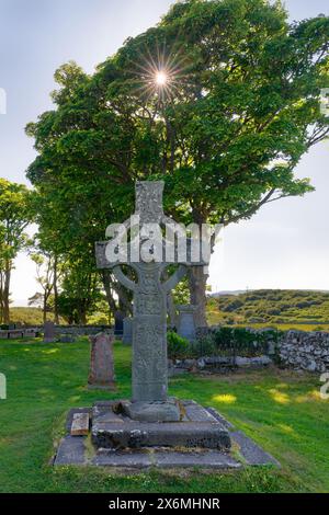 La Grande-Bretagne, l'Écosse, l'île d'Islay, la célèbre Kildalton High Cross au sud de l'île Banque D'Images