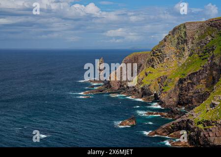 Grande-Bretagne, Écosse, West Highlands, Old Man of Stoer Rock Tower au phare de Stoer Banque D'Images