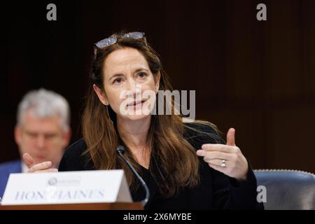 Washington, États-Unis d'Amérique. 15 mai 2024. Le directeur du renseignement national (DNI) avril Haines témoigne lors d’une audience du Comité spécial du renseignement du Sénat américain sur la sécurisation des élections américaines, à Washington DC le mercredi 15 mai 2024. Crédit : Aaron Schwartz/CNP/Sipa USA crédit : Sipa USA/Alamy Live News Banque D'Images