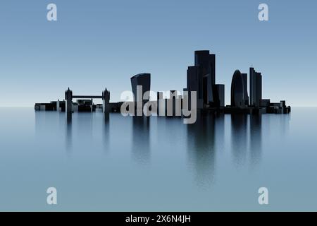 Illustration 3D de l'horizon de Londres Banque D'Images