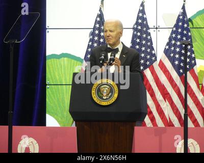 Walter E Washington Convention Center, 801 Allen Y. Lew place NW, Washington, DC 20001. 15 mai 2024. Le président AMÉRICAIN Joe Biden prononce le discours d'ouverture lors du gala de remise des prix APAICS Summit 2024, qui a une influence politique, à Washington DC. ©Julia Mineeva/EGBN TV News/Alamy Live News Banque D'Images