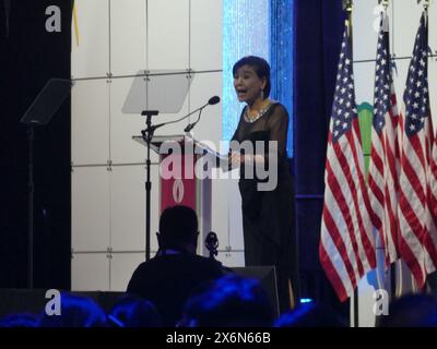 Walter E Washington Convention Center, 801 Allen Y. Lew place NW, Washington, DC 20001. 15 mai 2024. Le président AMÉRICAIN Joe Biden prononce le discours d'ouverture lors du gala de remise des prix APAICS Summit 2024, qui a une influence politique, à Washington DC. ©Julia Mineeva/EGBN TV News/Alamy Live News Banque D'Images