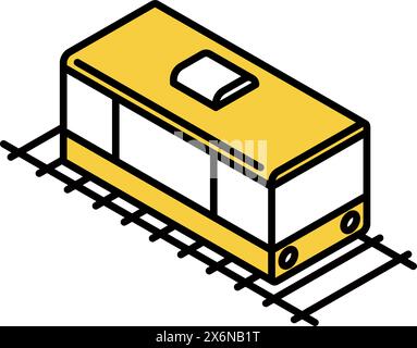 Véhicules : trains et voies, illustration isométrique, illustration vectorielle Illustration de Vecteur