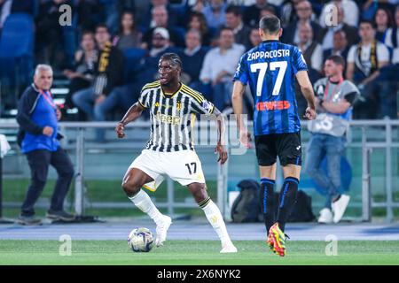 Rome, Italie. 15 mai 2024. Samuel Iling-Junior de Juventus FC en action lors de la finale de Coppa Italia 2023/24 entre Atalanta Bergamo et Juventus F. C au stade olympique de Rome, Italie score final ; Atalanta Bergamo 0:1 Juventus F. Crédit C : SOPA images Limited/Alamy Live News Banque D'Images