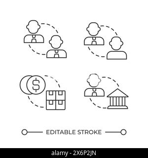 Jeu d'icônes linéaires de commerce électronique Illustration de Vecteur